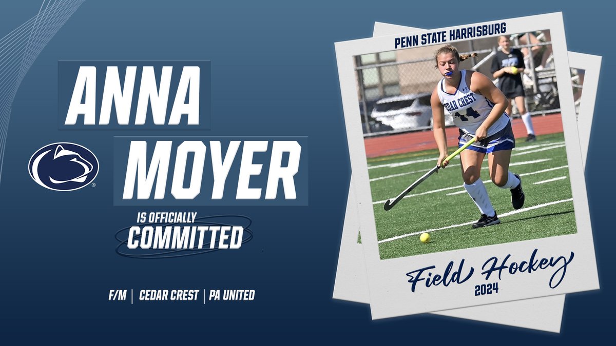 It's official! Anna Moyer is coming to Middletown 🦁

During her time at Cedar Crest, Moyer was a multi-time academic team member and a 2023 L-L League Second-Team All Star 🏑

<a href="/NFHCA/">NFHCA</a> | <a href="/USAFieldHockey/">USA Field Hockey</a>

#d3fh 
#pshbgfh 
#PrideSpiritHonor