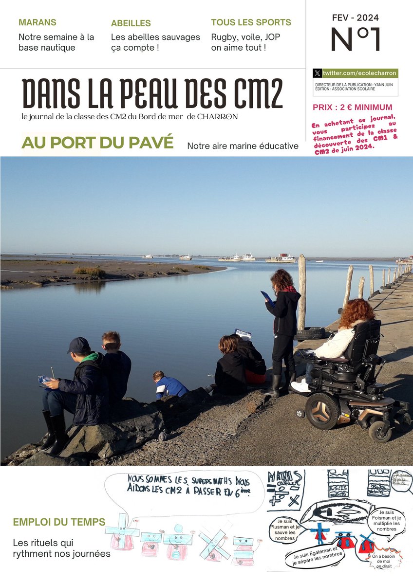 Les CM2 viennent de publier leur premier journal de classe de l'année. Il est en vente au prix de 2€ minimum. Le bénéfice contribuera au financement de la classe découverte des CM1/CM2 de juin 2024. #EMI <a href="/PoleVDRpoitiers/">Pôle Valeurs de la République POITIERS</a>  @cpdeps17 <a href="/usepnationale/">USEP nationale</a> <a href="/usep17/">USEP 17</a> @crusepna <a href="/17Sciences/">Sciences & EDD 17</a>