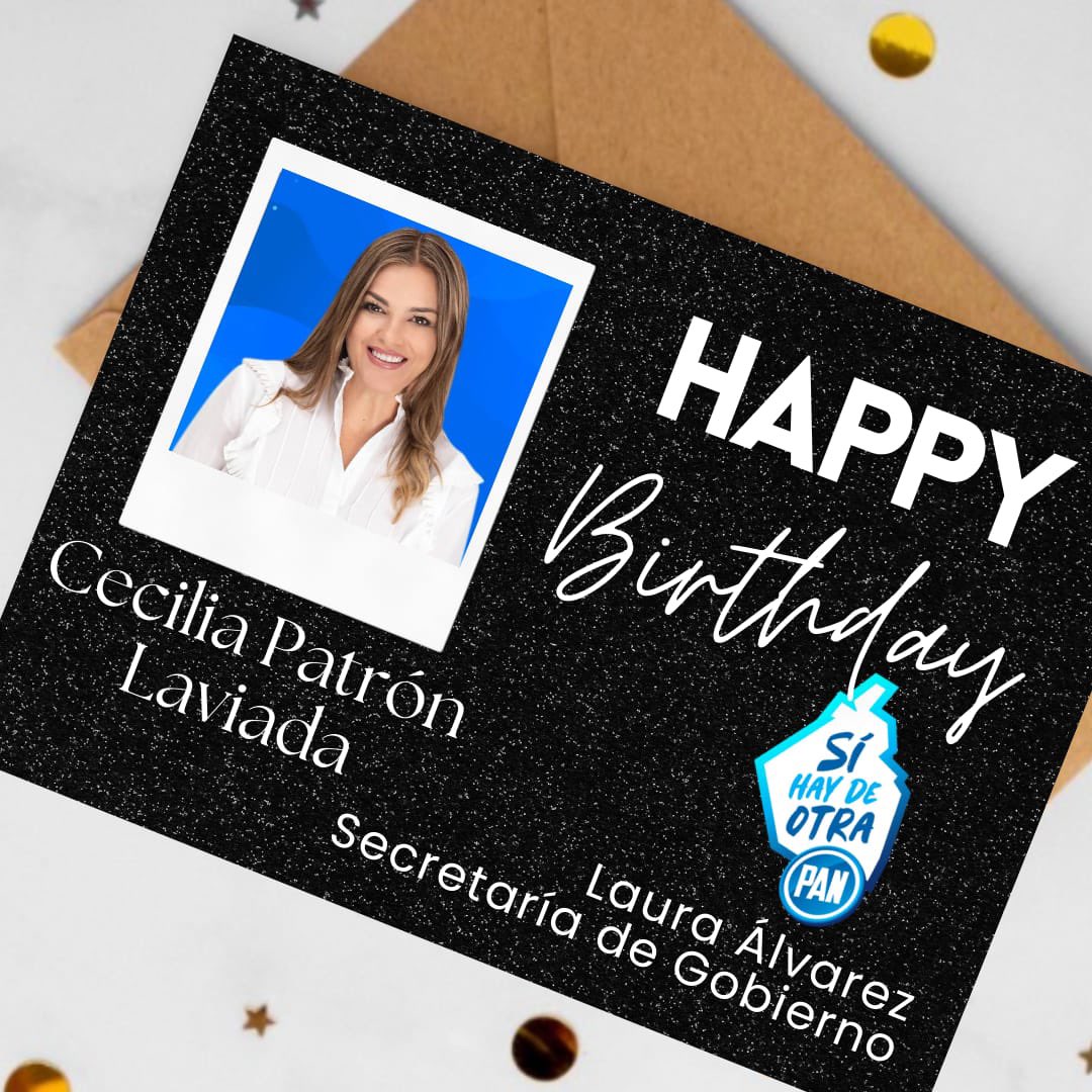 Sistema PAN CDMX (@sistemapancdmx) on Twitter photo Hoy le deseamos un muy feliz cumpleaños a <a href="/CeciliaPatronL/">Cecilia Patrón Laviada</a> 🎂
Esperamos que sea un extraordinario día en compañía de tus seres queridos ¡Un fuerte abrazo! 🎉 Hoy le deseamos un muy feliz cumpleaños a <a href="/CeciliaPatronL/">Cecilia Patrón Laviada</a> 🎂
Esperamos que sea un extraordinario día en compañía de tus seres queridos ¡Un fuerte abrazo! 🎉