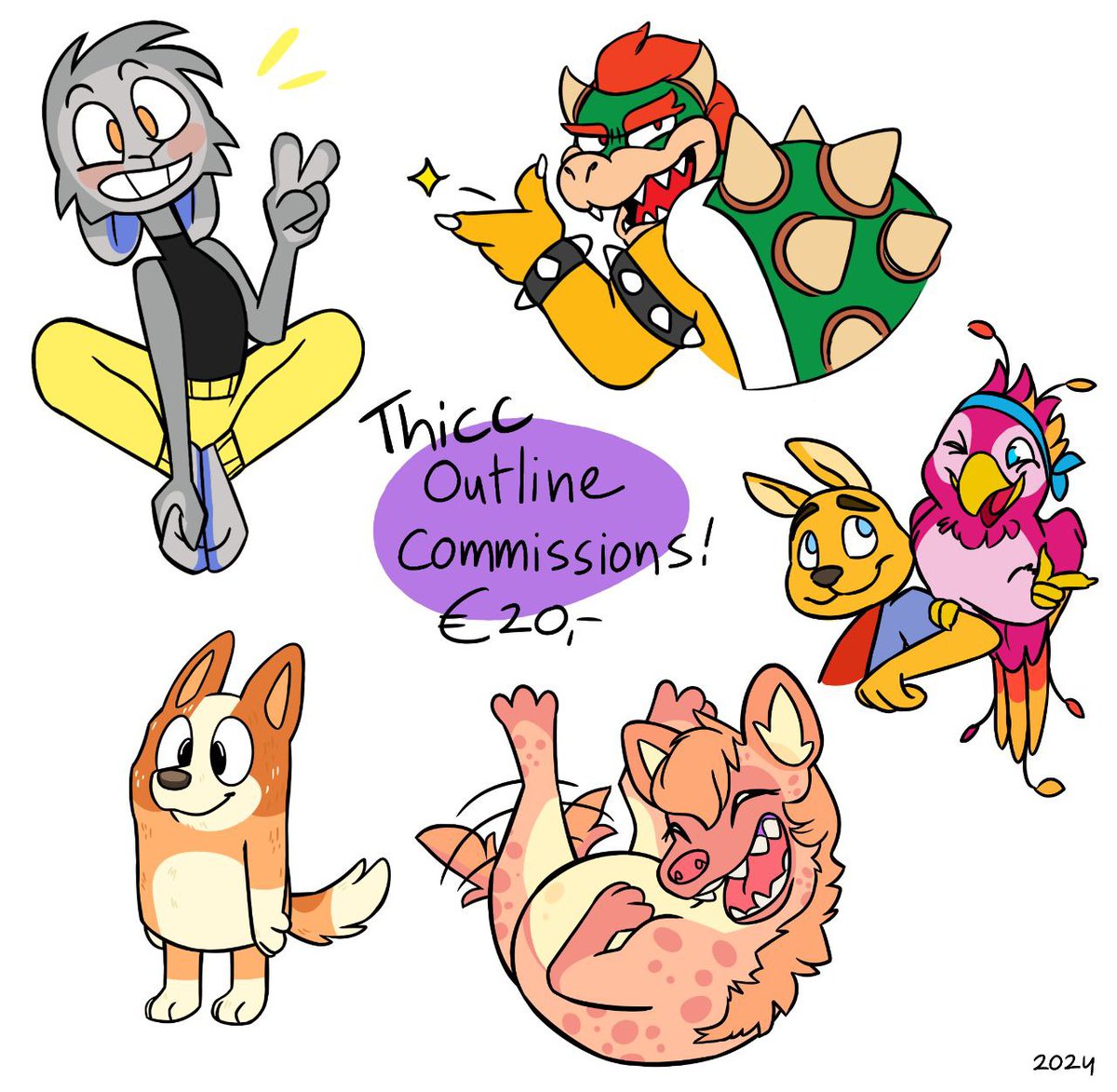QualityPoison's tweet photo. Guess who's back! Me! 
Guess who wants to get back into furry art? Also me!

C/OMMISSIONS are OPEN! €20 for a full body in this style. More examples in my telegram channel! https://t.co/Vp78YJhnA5