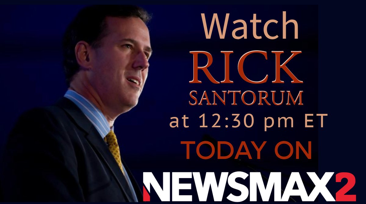 .@RickSantorum joins @AlisonMaloni next hour on Newsmax2. Hope you will tune in! newsmaxtv.com #Trump #Election2024 #Pence #Newsmax