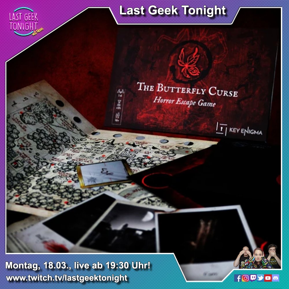 LastGeekNessi's tweet image. Heute bannen wir endlich den Dämon und beenden The Butterfly Curse von #KeyEnigma!

Live ab 19:30 Uhr auf twitch.tv/lastgeektonight!

#twitch #escape #horror