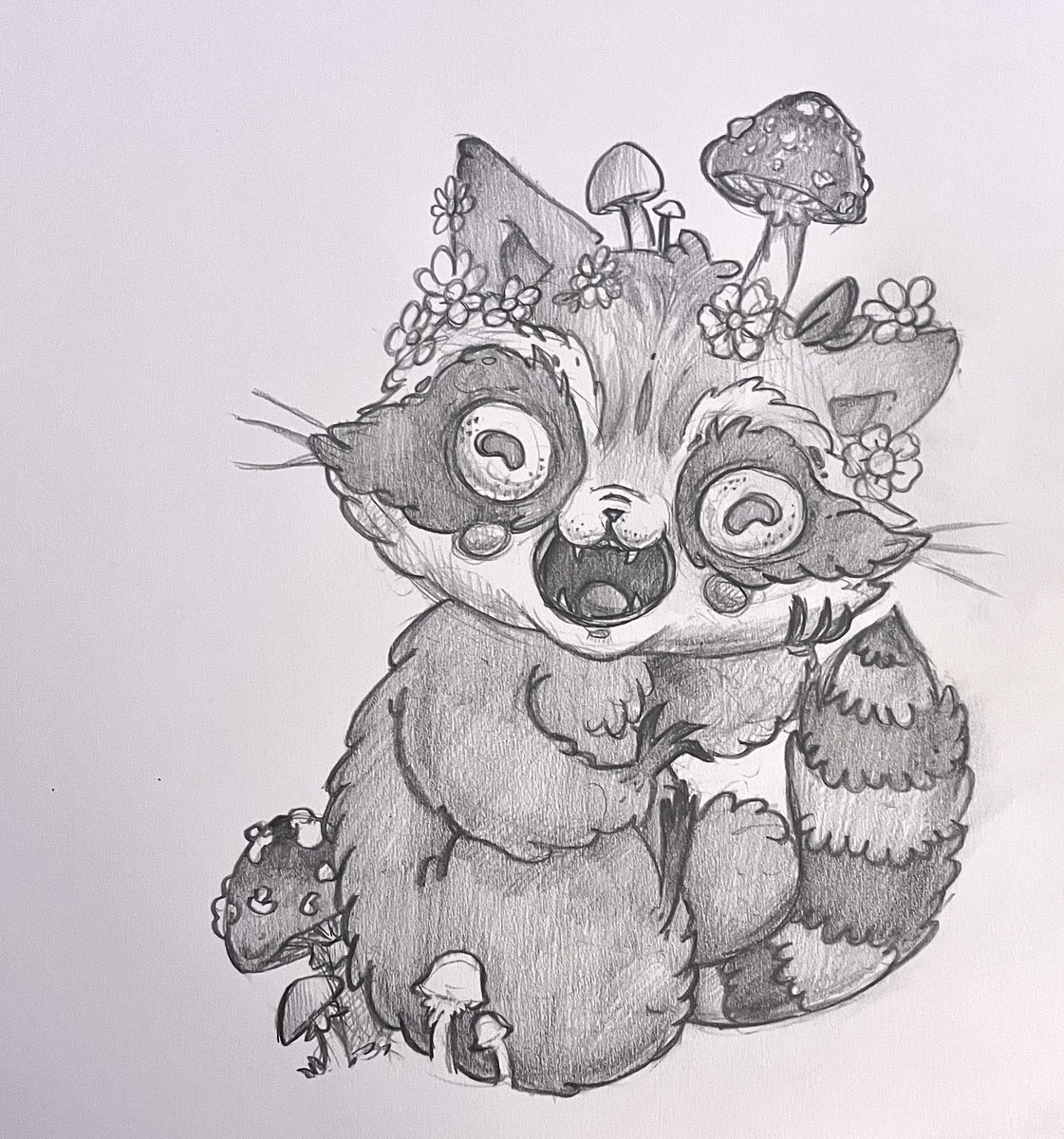 I’ve been exploring in my sketchbook a lot lately and this fuzzy trash panda popped out. It was a lot of fun playing with the lines, shapes and the graphite itself.

#raccoon #raccoonart #art #artist #femaleartist #nature #smushbox #trashpanda #kawaii #mushroom #sketchbook