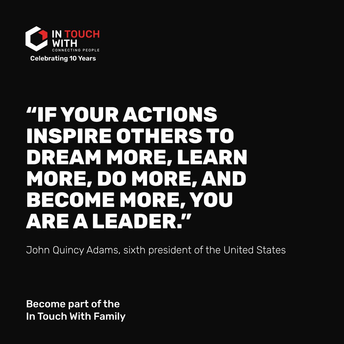 itwfamily's tweet image. Words to lead by!

Join us at In Touch With and let&apos;s inspire each other to dream bigger, learn more, and achieve greatness. Together, we&apos;re not just networking—we&apos;re cultivating a community of leaders. 💼

#ITW #InTouchWith #ITWFamily #FODC #FieldofDreamsClub #LeadershipJourney