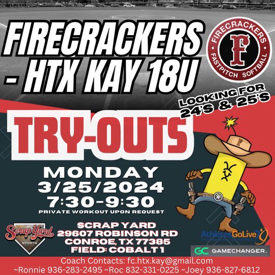 Come be compete with our 18’s this summer! @fchtxkay @Firecrackersinc #Tryouts #FCCulture #PlayWithHonor