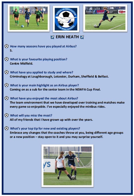 Our U19s & Women’s Midfielder Erin offers some great words of advice to our players in her review of her time at the club✈️ Embracing change is certainly what our young futsallers did yesterday – learning new skills & demonstrating flair in a fast paced, intense sport👏⚽️