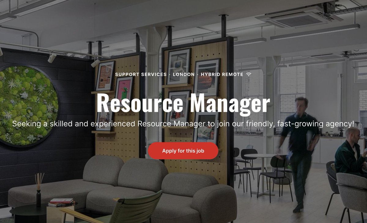 📣 Opportunity! 📣

We're looking for a skilled and experienced Resource Manager to join our friendly, fast-growing agency.

Read more and apply here: careers.23red.com/jobs/3728999-r…