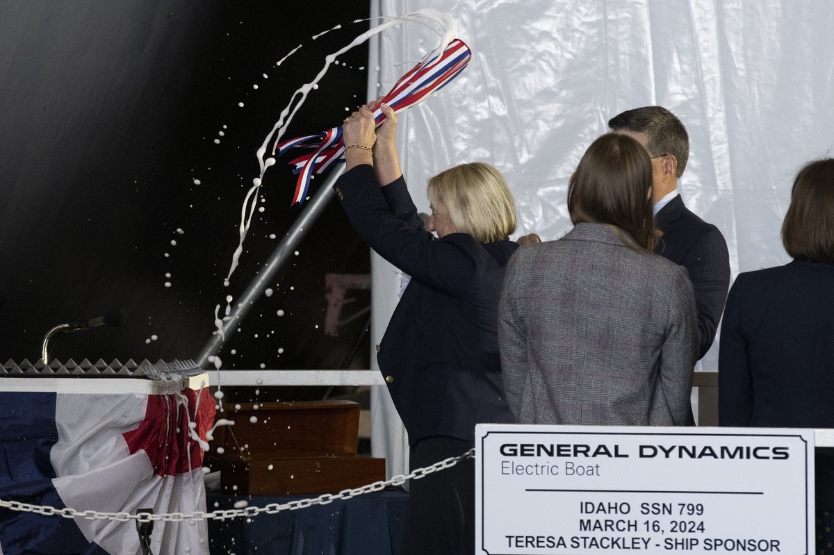 The pre-commissioning unit (PCU) Idaho (SSN 799) was christened in a ceremony at General Dynamics Electric Boat shipyard facility in Groton, Connecticut last weekend.  #unmatchedpropulsion #nuclearfleet #teamnavalreactors