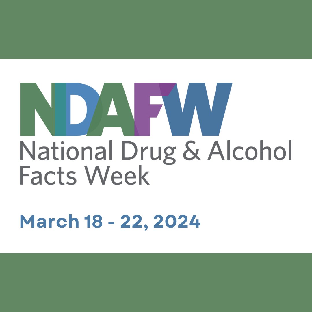 Today is the first day of National Drug & Alcohol Facts Weeks! During National Drug & Alcohol Facts Week, organizations nationwide host events to discuss the science of drug use and addiction with young people. Learn more and find local events at nida.nih.gov/research-topic…