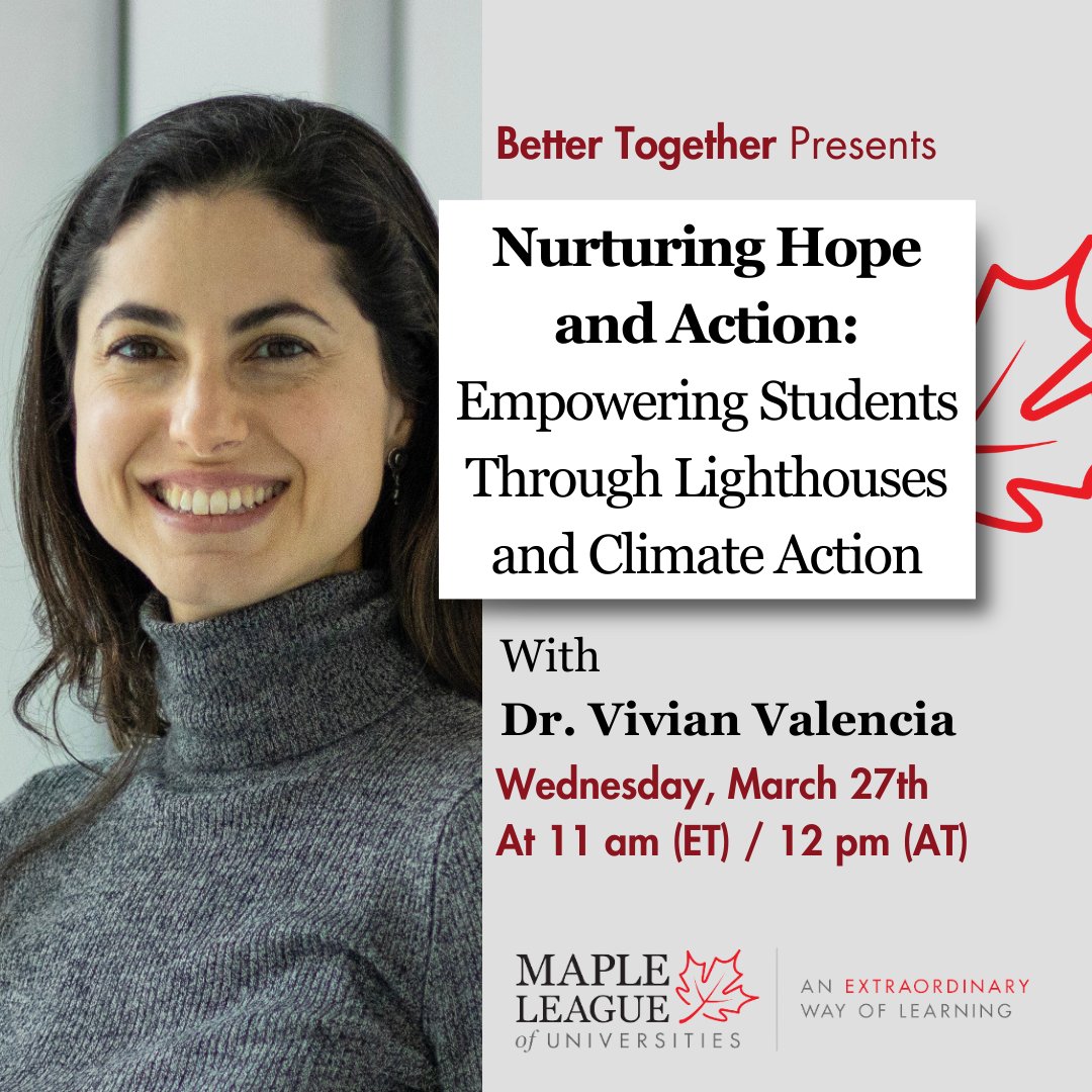 Next in Better Together: we welcome Dr. Vivian Valencia from <a href="/UBishops/">Bishop's University</a>. Join us on Wed. Mar. 27 to learn new tools to explore and catalyze sustainability transitions in our food systems.

Register: tinyurl.com/BT-Empowering

<a href="/AcadiaU/">Acadia University</a> <a href="/UBishops/">Bishop's University</a> <a href="/MountAllison/">Mount Allison</a> <a href="/stfxuniversity/">StFX University</a>