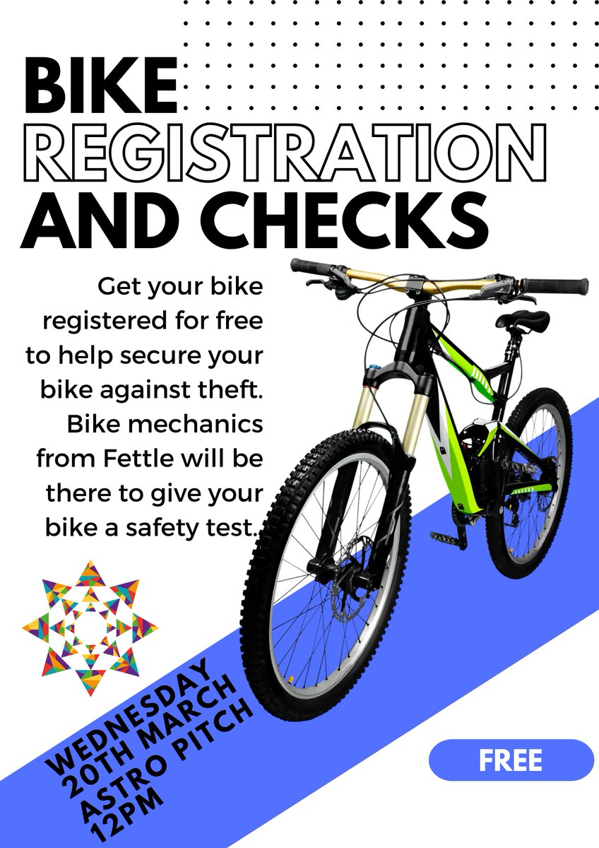 🚲 FREE BIKE REGISTRATION AND SAFETY CHECKS TODAY 🚲 Thank you to @fettlebike and @bikeregister for supporting us this afternoon 😊 #BeLong
