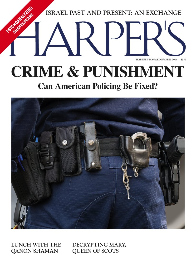 Can American policing be fixed? w/@rasjbaraka @_BrianOHara @brooks_rosa @FredericKaufman lunches w/ the QAnon Shaman @myafrazier meets your automated landlord @irinibus on decoding Mary, Queen of Scots + @laurenoyler much more in the April issue harpers.org/archive/2024/0……