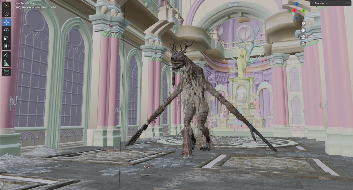 Ported over Vicar Amelia Monster and recreated/ported the human over! Rn trying to port over the church room but taking some time so here some wip!
#blender #Bloodborne