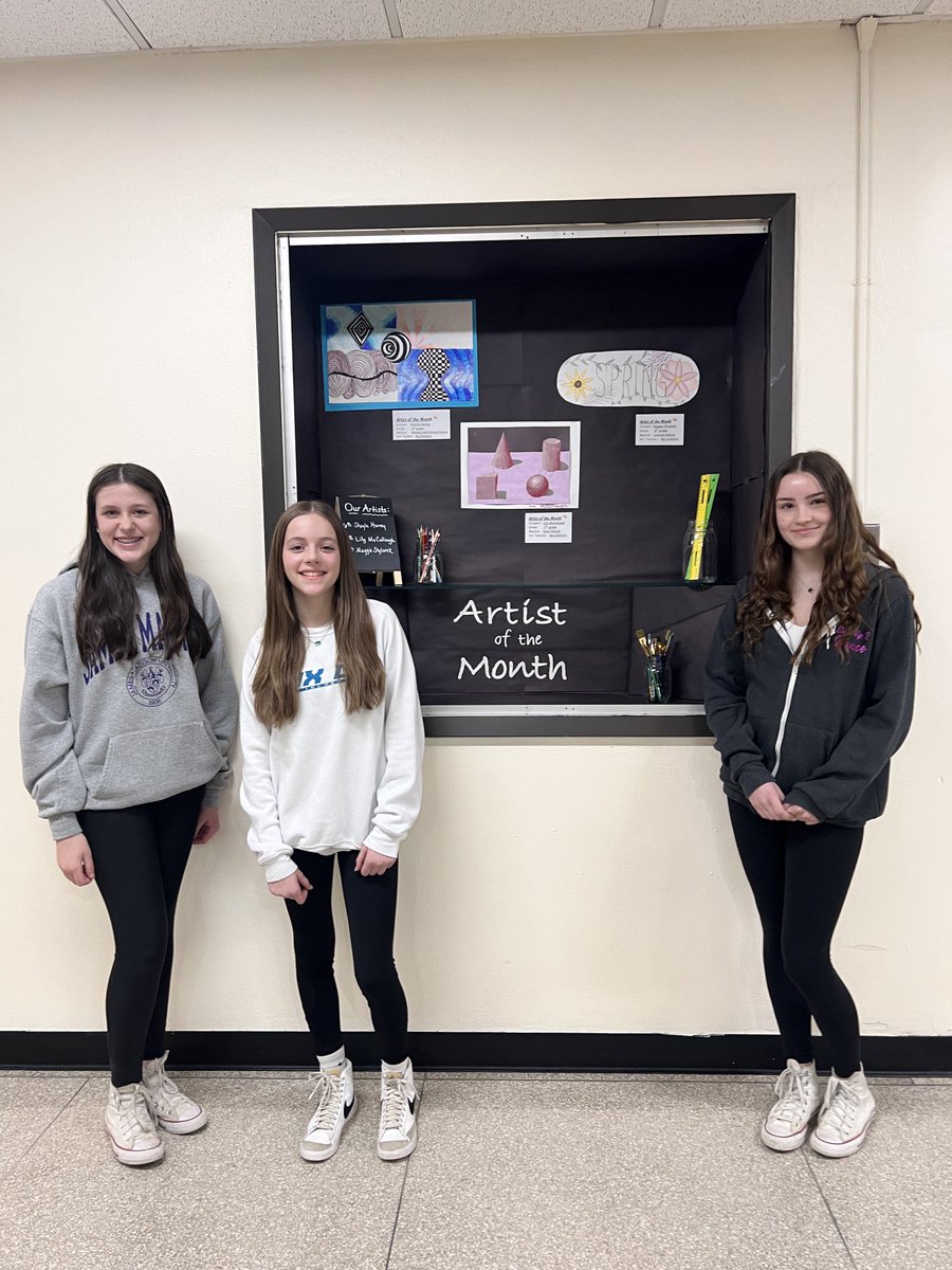 Congratulations to our March Artists of the Month: Shayla Harvey, Lily McCullough, and Maggie Stylarek! ⁦<a href="/SCSD_GMS/">Great Hollow MS</a>⁩