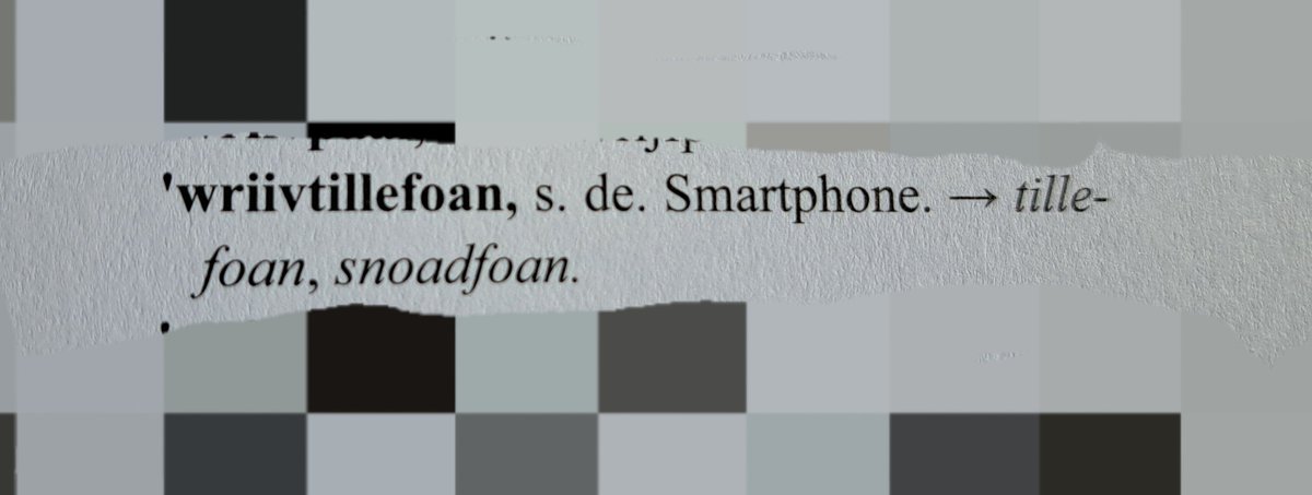 Et meslanzer woardeboek is uut en derom alle dagen un woard meslanzers! Deuze hewwe jim allegar! Un wriivtillefoan!