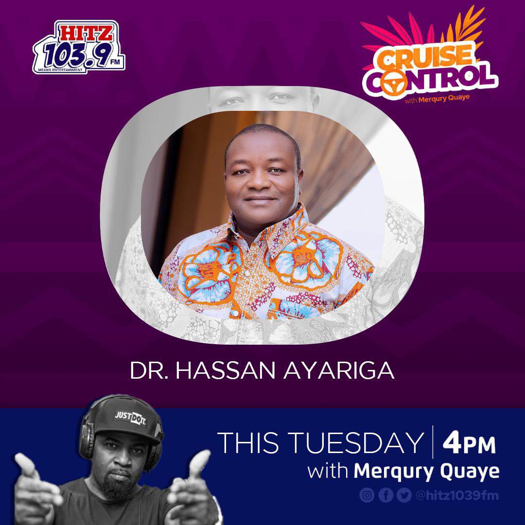 Hon. DR. Hassan Ayariga is our Guest on the #CruiseConteol with @merquryquaye on @Hitz1039FM 🔥🔥🔥 @shikome_1 @denis_mensah1