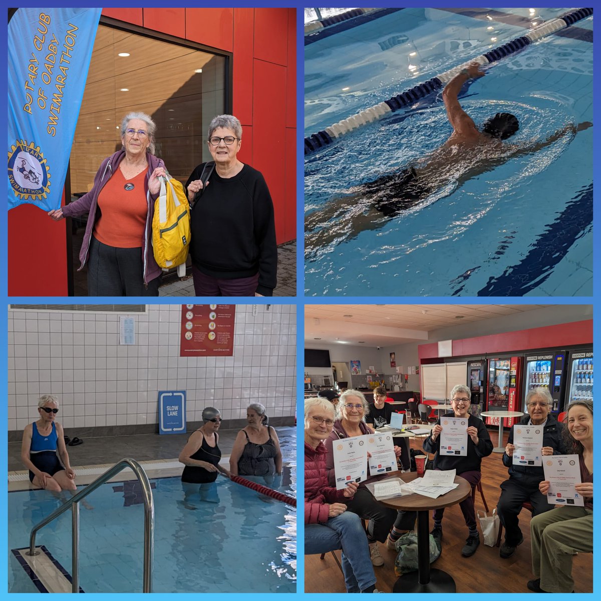 Thank you to our amazing group of volunteers who took part in a sponsored swimathon yesterday. Collectively, they swam 139 lengths and raised £1000 👏 Thank you to Rotary Club of Oadby for organising the event and @Parklands_LC for hosting