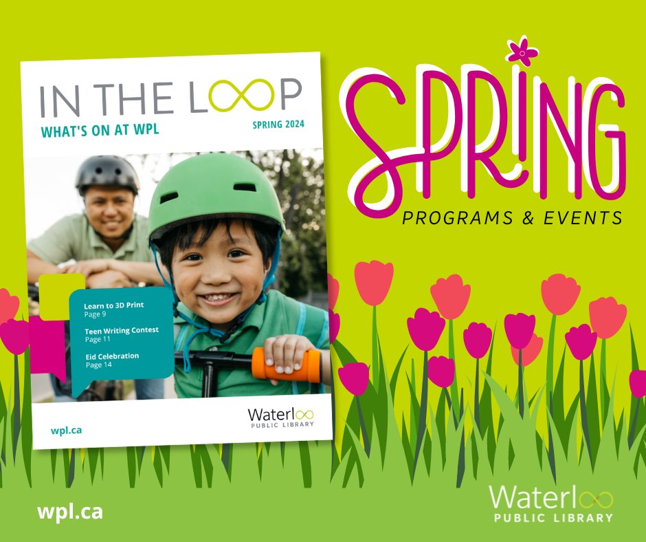 🌷 Spring programs & events are here! View programs in our online events calendar, browse programs in the digital magazine version of In the Loop, or grab a physical copy of the guide from one of our library locations. View guide: paperturn-view.com/?pid=ODc879122…