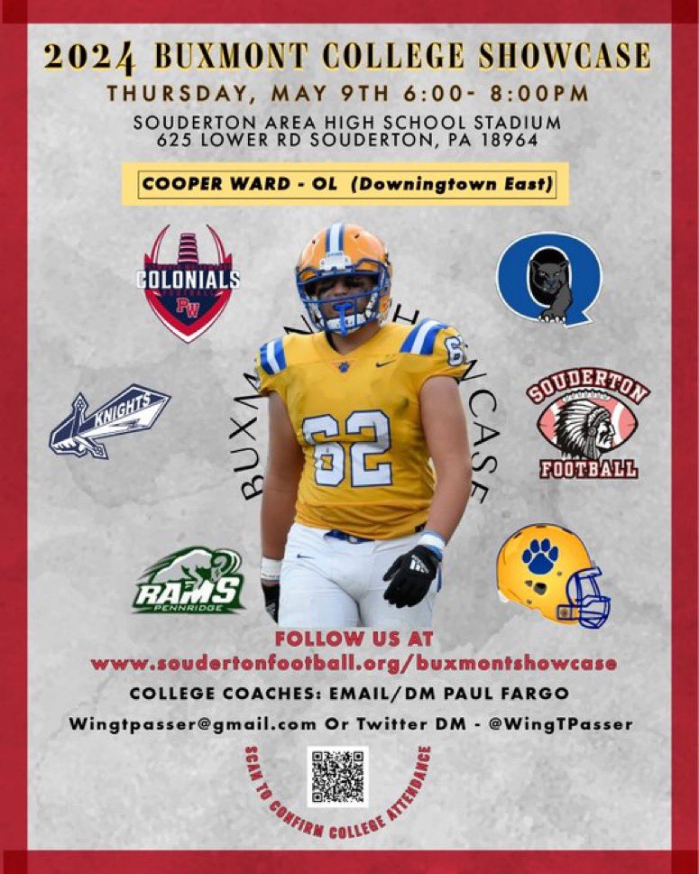 Cooper Ward (@cooperjamesward) on Twitter photo i will be attending the #buxmontShowcase on may 9th!! can’t wait to display my talents with other area athletes.<a href="/DTownFball/">DtownFootball</a> <a href="/OleMissFB/">Ole Miss Football</a> <a href="/Temple_FB/">Temple Football</a> <a href="/Pitt_FB/">Pitt Football</a> i will be attending the #buxmontShowcase on may 9th!! can’t wait to display my talents with other area athletes.<a href="/DTownFball/">DtownFootball</a> <a href="/OleMissFB/">Ole Miss Football</a> <a href="/Temple_FB/">Temple Football</a> <a href="/Pitt_FB/">Pitt Football</a>