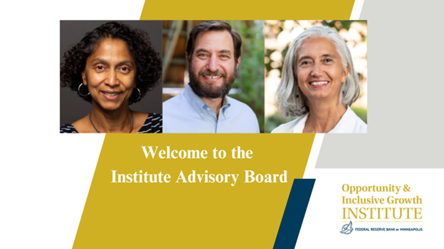 ICYMI: Last month we welcomed @KosaliSimon @IUONeillSchool, @rothstein_jesse @UCBerkeley, & Ayse Imrohoroglu @USCMarshall to the Institute Advisory Board. Our advisors help connect the Institute with leading-edge research on economic opportunity and inclusion across disciplines.