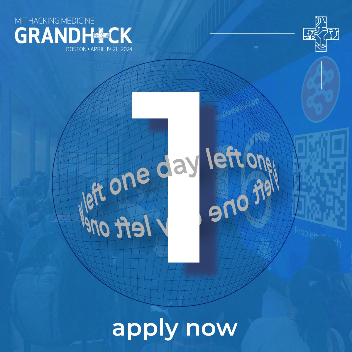 Last day to apply!⏱️ Don’t miss your chance to join us at MIT Hacking Medicine GrandHack 2024 on April 19-21 at MIT! 🏥🧑‍💻 Registration closes tonight at 11:59 pm ET so hurry and secure your spot now! 🏃‍♀️ 🏃‍♂️ Apply at grandhack.mit.edu/gh24 #GrandHack24 #healthcare #innovation