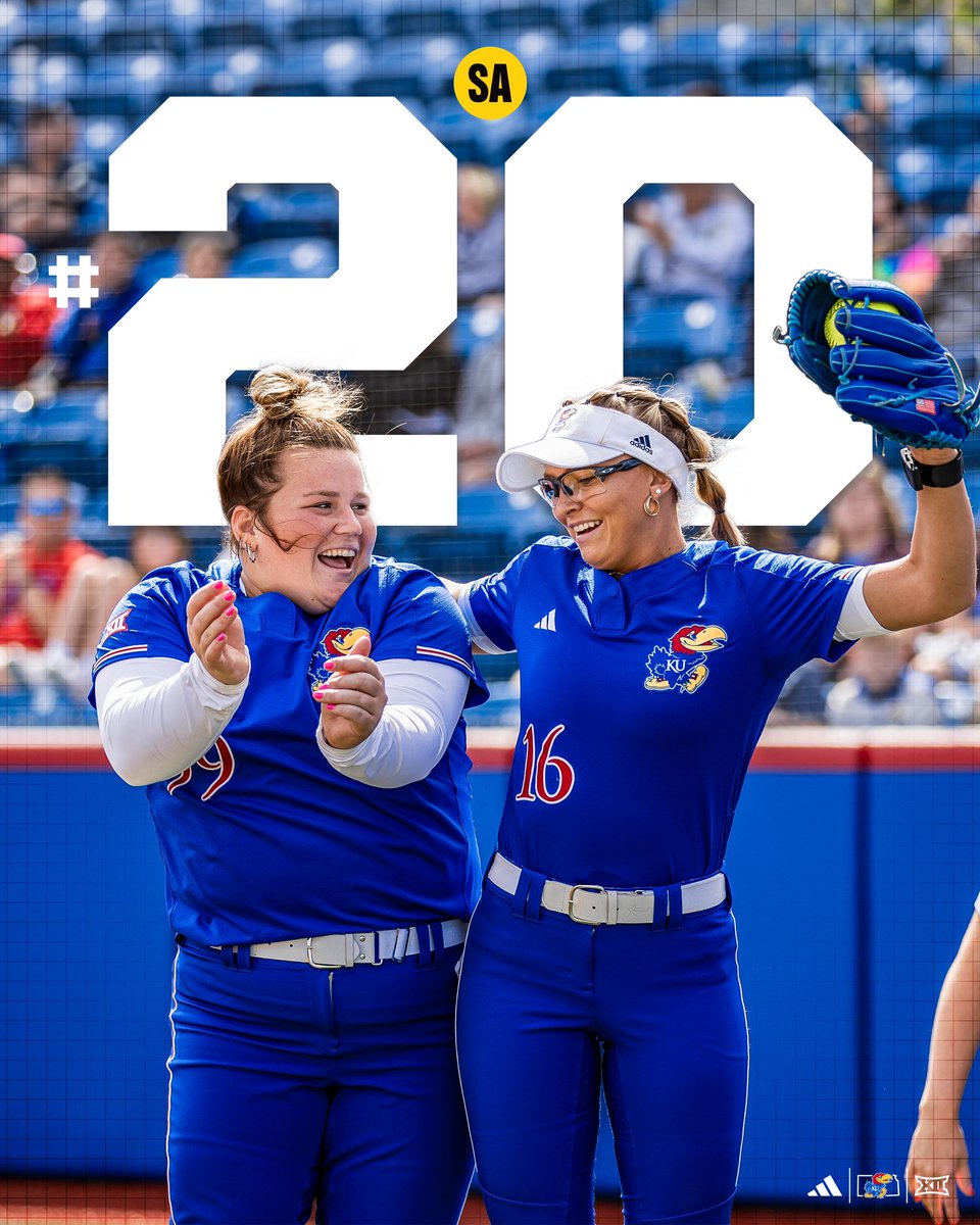 Comin’ in hot 🔥 No. 20 in this weeks Softball America rankings! #RockChalk