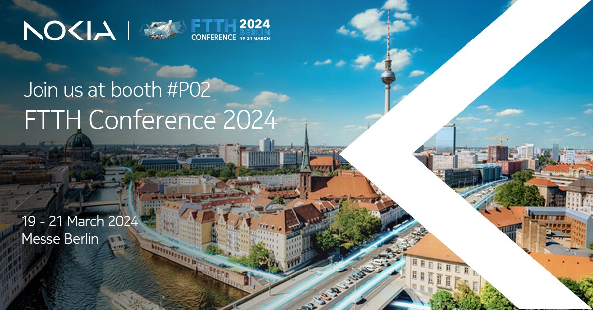 nokianetworks's tweet photo. Meet us this week at booth #P02, during FTTH Conference 2024. You'll have the opportunity to connect with our experts and leaders to discuss #Fiberforeverything, and much more.
@FTTHCouncilEU https://t.co/sCihswJX9s https://t.co/34xJnEkgqW