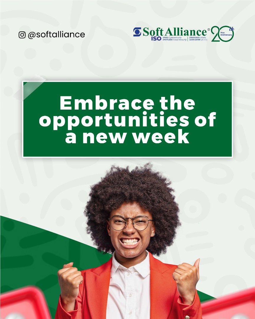 Embrace and build upon the unique dynamics of each day and week as they unfold

#softalliance
#newweek
#newday