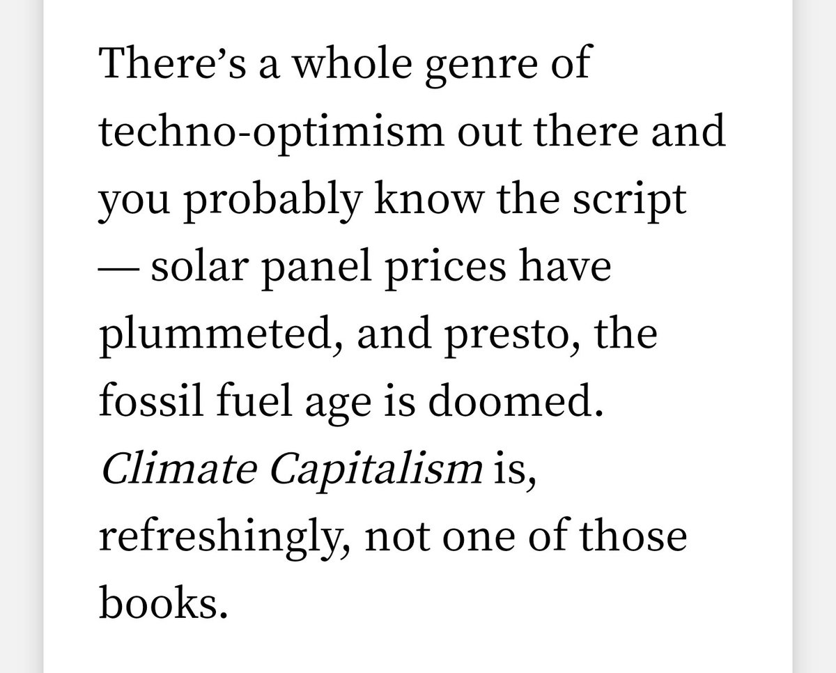 Grateful to <a href="/zerocarbon/">Christopher Hatch</a> for this review of Climate Capitalism. nationalobserver.com/newsletters/ze…