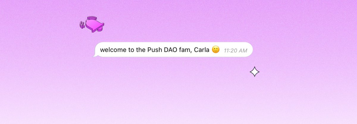 carlaupgrade's tweet photo. Today, I'm starting a closer path with the web3 community in the Community DAO Relations role in @Push_DAO π
My DMs are totally open to collaboration, questions, and innovation in the #PushDAOverse https://t.co/LmrR9YnDGY