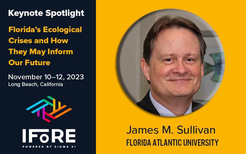 James M. Sullivan, Ph.D., executive director of #FAUHarborBranch, was a keynote speaker during the recent @SigmaXiSociety #IFoRE conference. Read more about his talk and this prestigious meeting of scientists and students ➡️ bit.ly/3TC4ajz