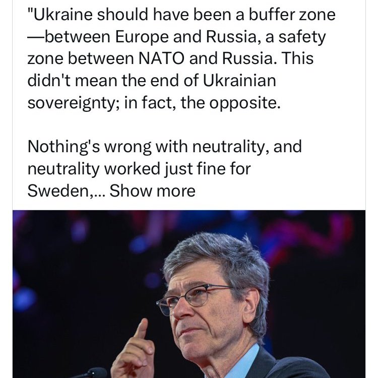 White Man Privilege 101. Per @Columbia 's Jeffrey Sachs, there are first-class peoples who have a right for life, liberty, and pursuit of happiness in a secure environment, and there are second-class peoples whose purpose on Earth is to be 'buffer zones'.