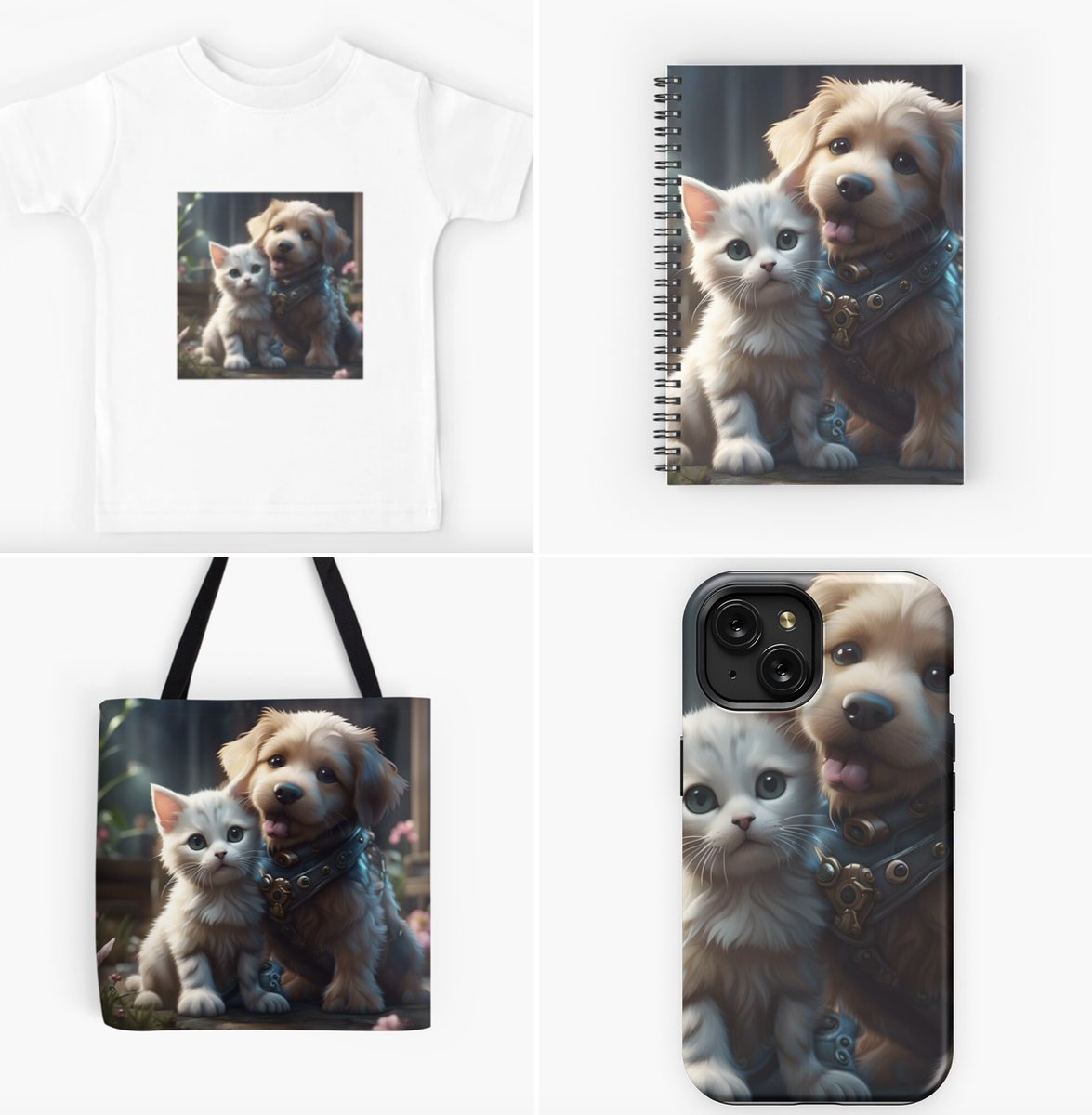 <#Friendship #Forever> #AICreation on #TShirt #iPhoneCase #ToteBag #SpiralNotebook on my #Redbubble & #teepublic

redbubble.com/shop/ap/159362…
teepublic.com/tote/58503500-…

#AIart #AIartist #digitalart #AIdesign #giftforher #giftforhim #giftforkids #catlover #doglover #kitten #pets #puppy