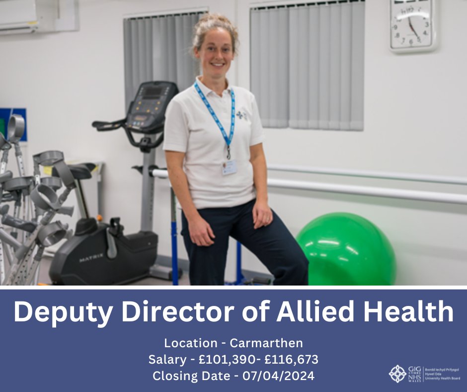 Swyddi Hywel Dda Jobs (@swyddihddajobs) on Twitter photo We are looking for a new Deputy Director of Allied Health.
Key aspects of the role include:
• Profession leadership
• Workforce and Education
• Digital and Data
• Research and Innovation
For more information... hduhb.nhs.wales/working-for-us…
<a href="/HywelDdaHB/">Hywel Dda UHB</a> We are looking for a new Deputy Director of Allied Health.
Key aspects of the role include:
• Profession leadership
• Workforce and Education
• Digital and Data
• Research and Innovation
For more information... hduhb.nhs.wales/working-for-us…
<a href="/HywelDdaHB/">Hywel Dda UHB</a>