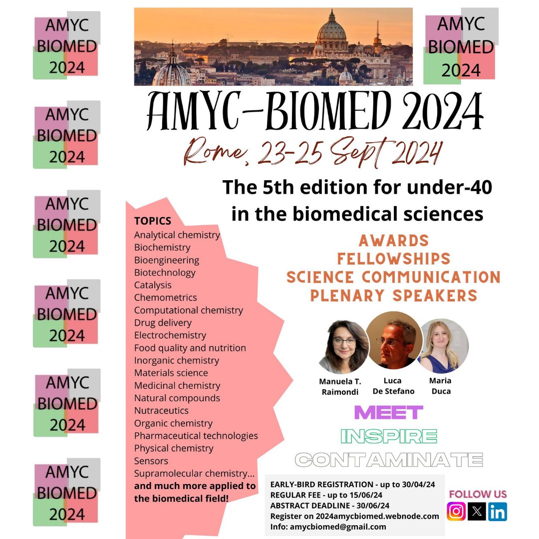 Registration open!!! Do not miss the opportunity for the 5th #amycbiomed Great environment!!! See you there! Visit the website 2024amycbiomed.webnode.com