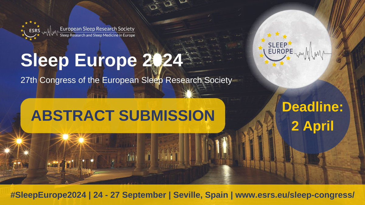 🚨 Just over 2 WEEKS left! Abstracts for #SleepEurope2024 will be accepted until 2 April 2024, 23:59 CET. Showcase your expertise in tracks from Basic Animal to #Neurology and #Paediatrics. 🔗 Dive into the details and review submission guidelines here: ow.ly/9Enj50QU88z