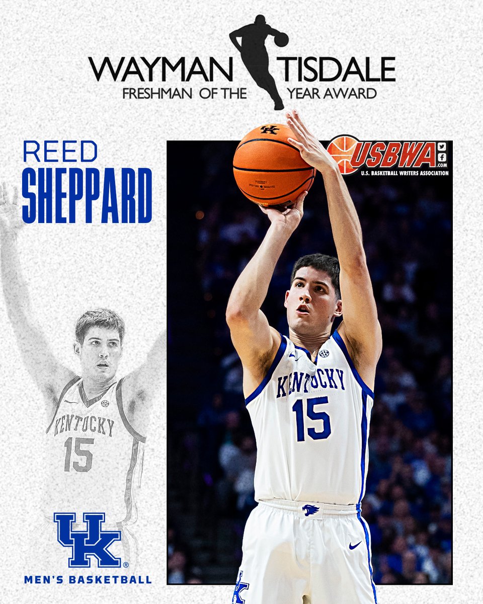 KentuckyMBB's tweet photo. 🏆 @reed_sheppard is the @USBWA Wayman Tisdale Freshman of the Year! 

📰🔗 https://t.co/CehHhbVLgD https://t.co/GJzMAUeIW8
