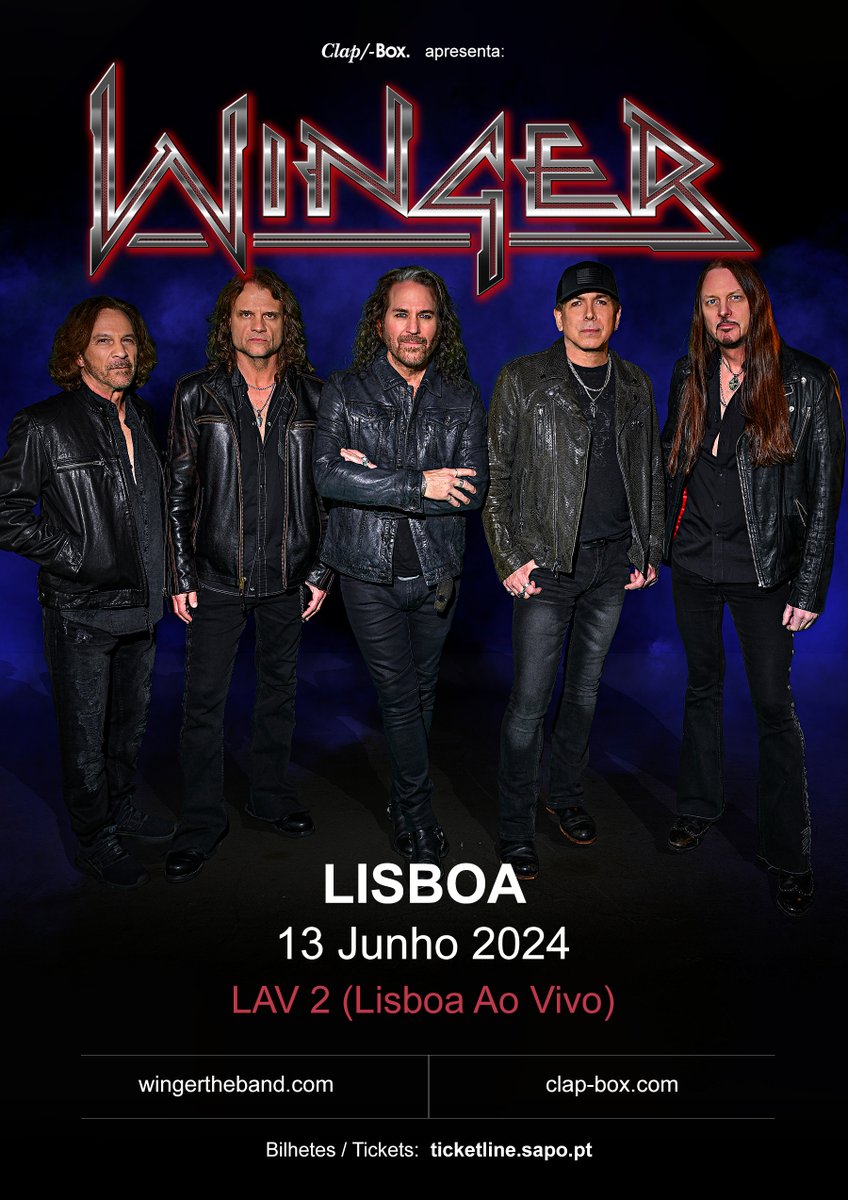 WingerTheBand's tweet photo. LISBON!🇵🇹 We are excited to see you on JUNE 13 at @LAVLisboaAoVivo!

Tickets on sale now at https://t.co/Xfz43TCIHE

#Winger #Lisbon https://t.co/dzAunUeyKA