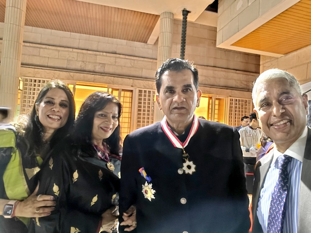 Huge congratulations to one of India's most dynamic civil servants @amitabhk87 on receiving the Order of the Rising Sun Gold and Silver Star at a moving ceremony at the Japanese Residence tonight, in the presence of Minister @HardeepSPuri and several of his friends & admirers.