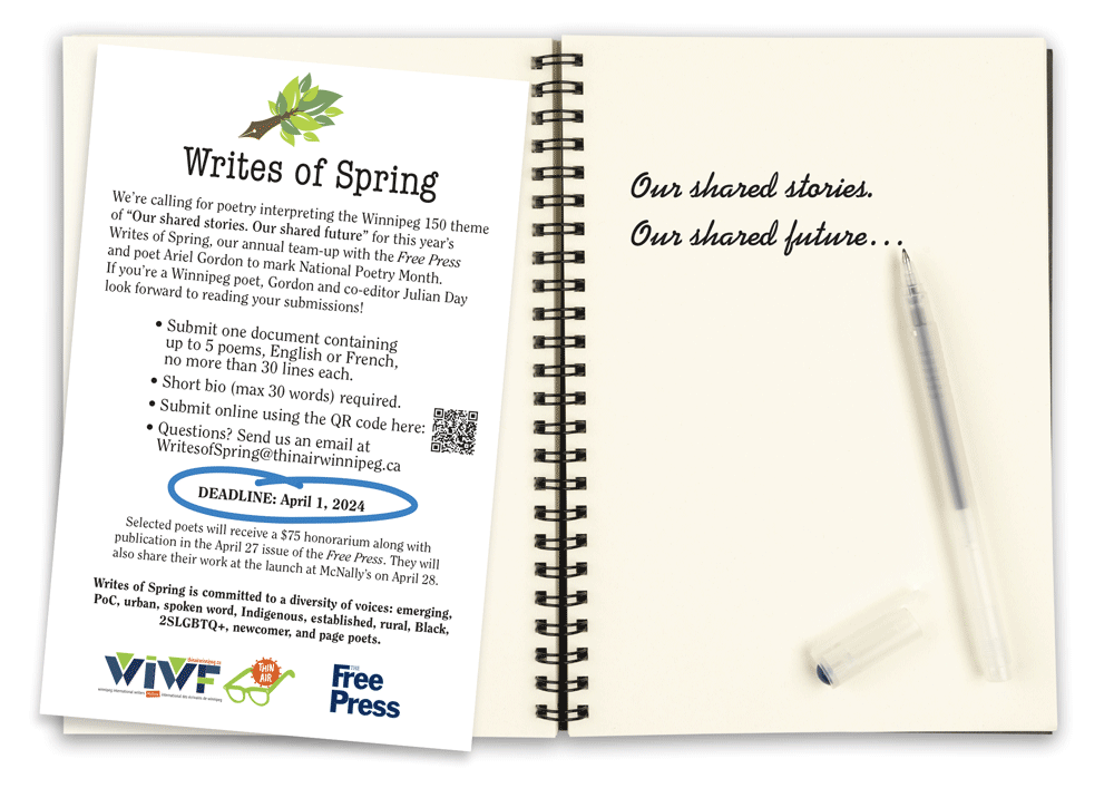 Winnipeg Poets! Writes of Spring wants to see your work! To submit: airtable.com/appVNzdDk0TGcF…