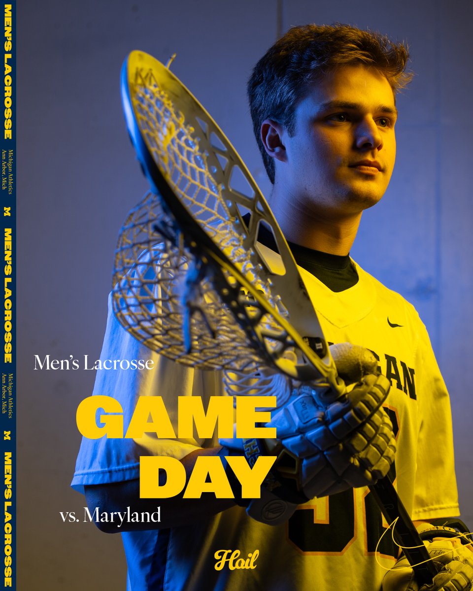 UMichLacrosse's tweet photo. 𝗚𝗔𝗠𝗘 𝗗𝗔𝗬

🆚 No. 7 Maryland
📍 Ann Arbor, Mich.
🏟: U-M Lacrosse Stadium
⏰ 2:30 pm
🎫 𝘚𝘖𝘓𝘋 𝘖𝘜𝘛
📊: https://t.co/Amro2SZiFs
📺: Big Ten Network

#GoBlue〽️ https://t.co/hkXpzq2UIJ