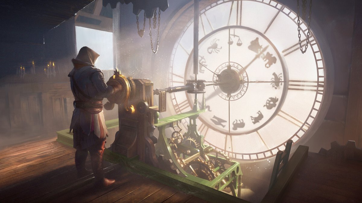 The clock tower isn't an easy puzzle.

What was your favorite puzzle in #AssassinsCreedNexusVR ?

[Concept art by Ryan Teo]