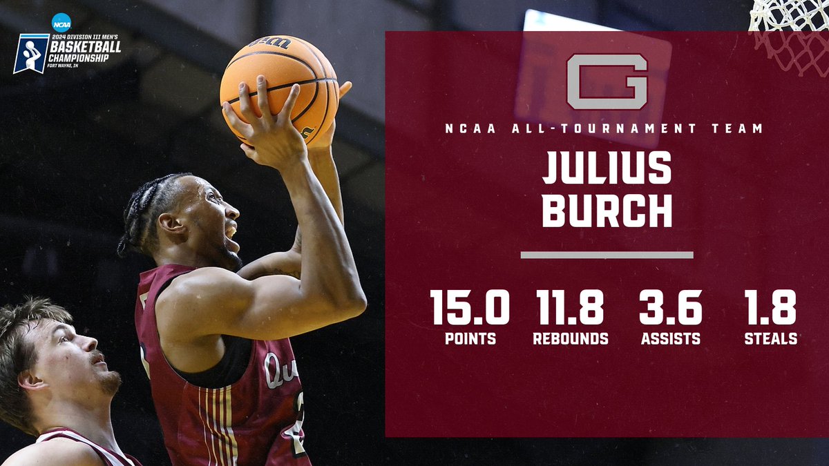 Burch Came Up Big in March 💪 Julius Burch Named to NCAA All-Tournament Team 📰: bit.ly/48Yxoh8 #GoQuakes