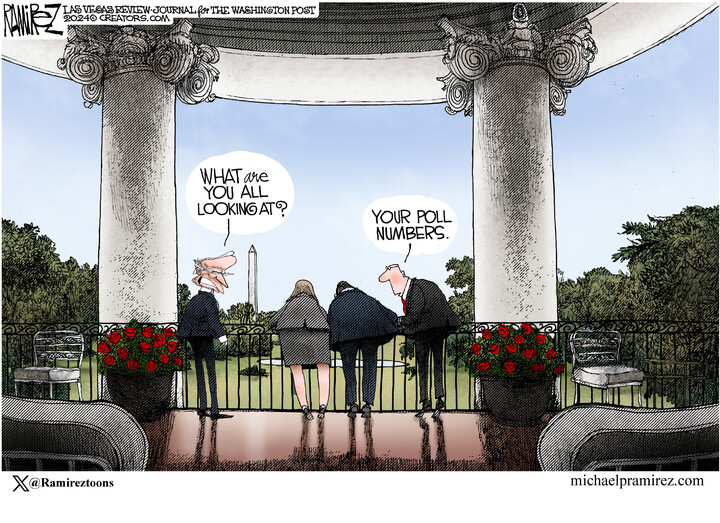 KieckCarl's tweet photo. 😱😱😱😱

[Was that something hitting the ground?!]

🤣🤣🤣🤣

Full credit @ #MichaelRamirez / #GoComics / #LasVegasReviewJournal / #WashingtonPost 

LINK: https://t.co/7Kyhul0ee0 

#Politics #News #Culture #School #College #University #Education #Election2024 #Media #MSM
