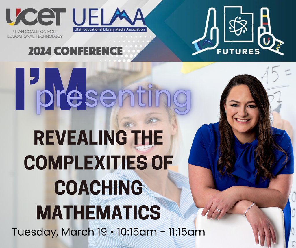 Will you be at UCET this week? Check out my pre-recorded session on Revealing the Complexities of Coaching Mathematics! ucet2024.sched.com/event/1Z4yv/re… #uted #UCET #UELMA #UtahCoalitionforEducationalTechnology #Futures #iteachmath #mathcoach #mathcoaching #contentcoaching
