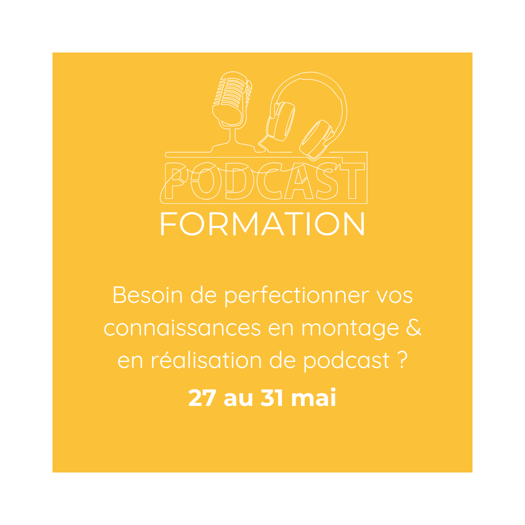 Du 27 au 31 mai pour notre formation visant le perfectionnement en réalisation et montage de Podcast. Explorez des techniques avancées de montage, de mixage et de post-production pour rendre votre Podcast encore plus professionnel.

makesomenoise.fr