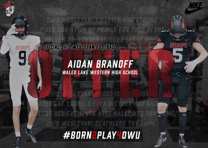 Aidan Branoff (@aidanbranoff14) on Twitter photo Very grateful to receive an offer from Ohio Wesleyan University! <a href="/sasoun_t/">Sasoun Tcholakian</a> <a href="/coachcioroch/">Coach Cioroch</a> <a href="/Coach3Davis/">Deshon D. Davis</a> Very grateful to receive an offer from Ohio Wesleyan University! <a href="/sasoun_t/">Sasoun Tcholakian</a> <a href="/coachcioroch/">Coach Cioroch</a> <a href="/Coach3Davis/">Deshon D. Davis</a>