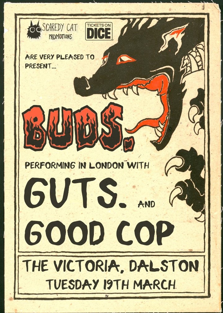 We're back in London tomorrow night with @budsfullstop and GUTS. 💜
