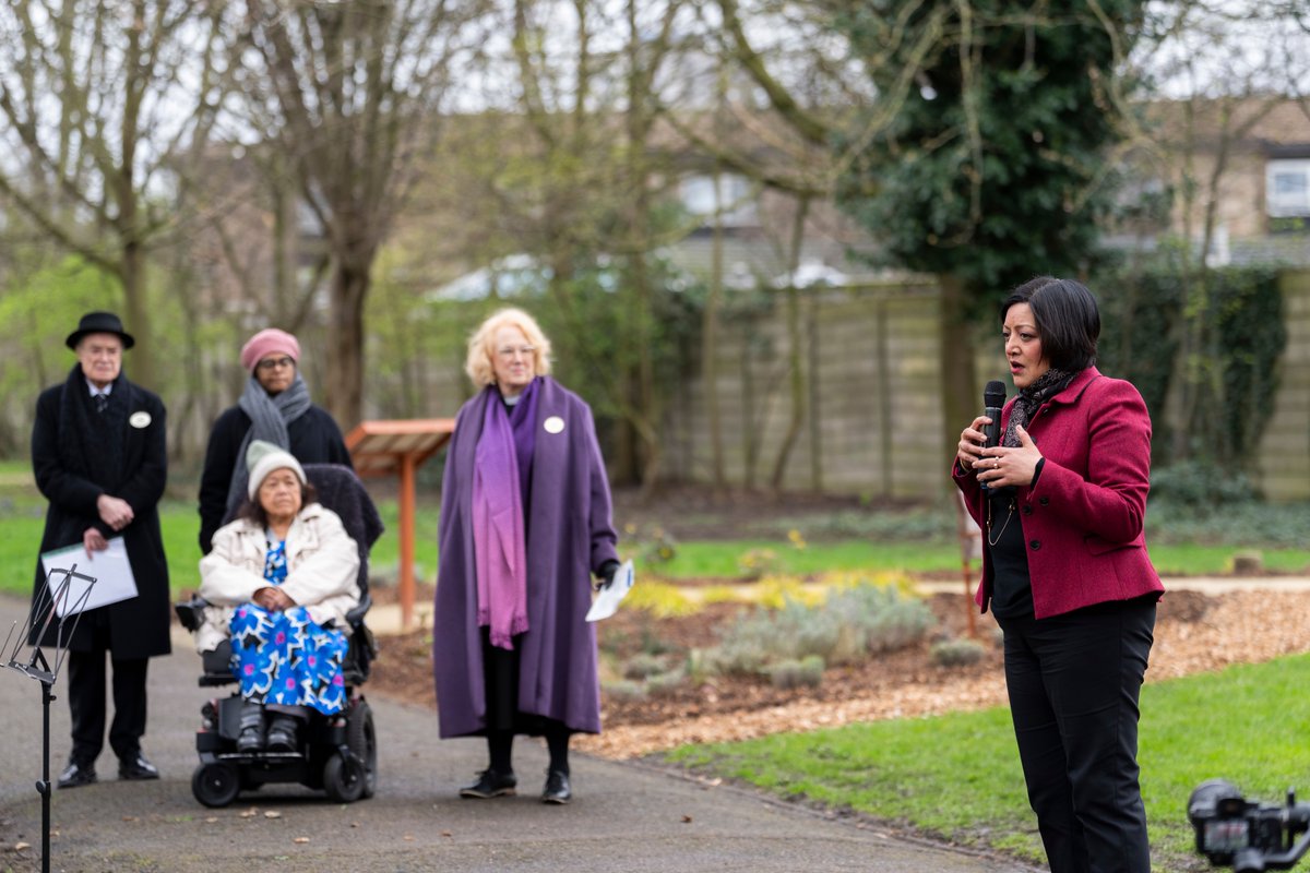 NewhamLondon's tweet photo. The Service of Reflection took place last week at the Covid Memorial Garden in Plaistow Park, honouring our residents who lost their lives and the staff, volunteers, and residents who supported the community during the pandemic. https://t.co/2jFw30z4UA
