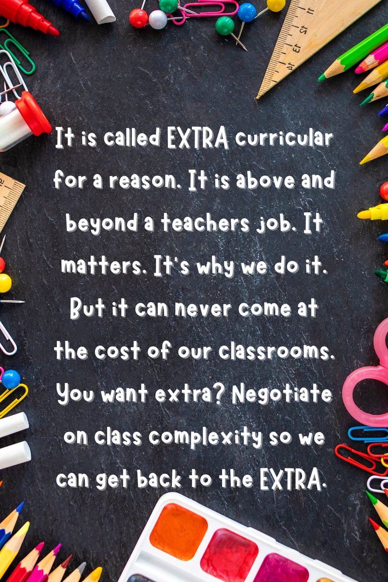 I’m a teacher. I love the extras. I love coaching, directing, and creating incredible memories. But I cannot do it all. The extra only comes when the curricular is properly supported. #inthecontract @SaskTeachersFed @PremierScottMoe @jeremycockrill @SaskParty